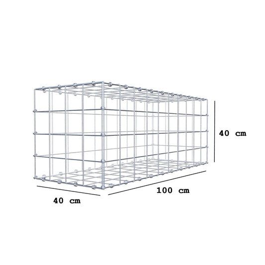 Schanskorf 100 cm x 40 cm x 40 cm (L x H x D), maaswijdte 10 x 10 cm, spiraalring