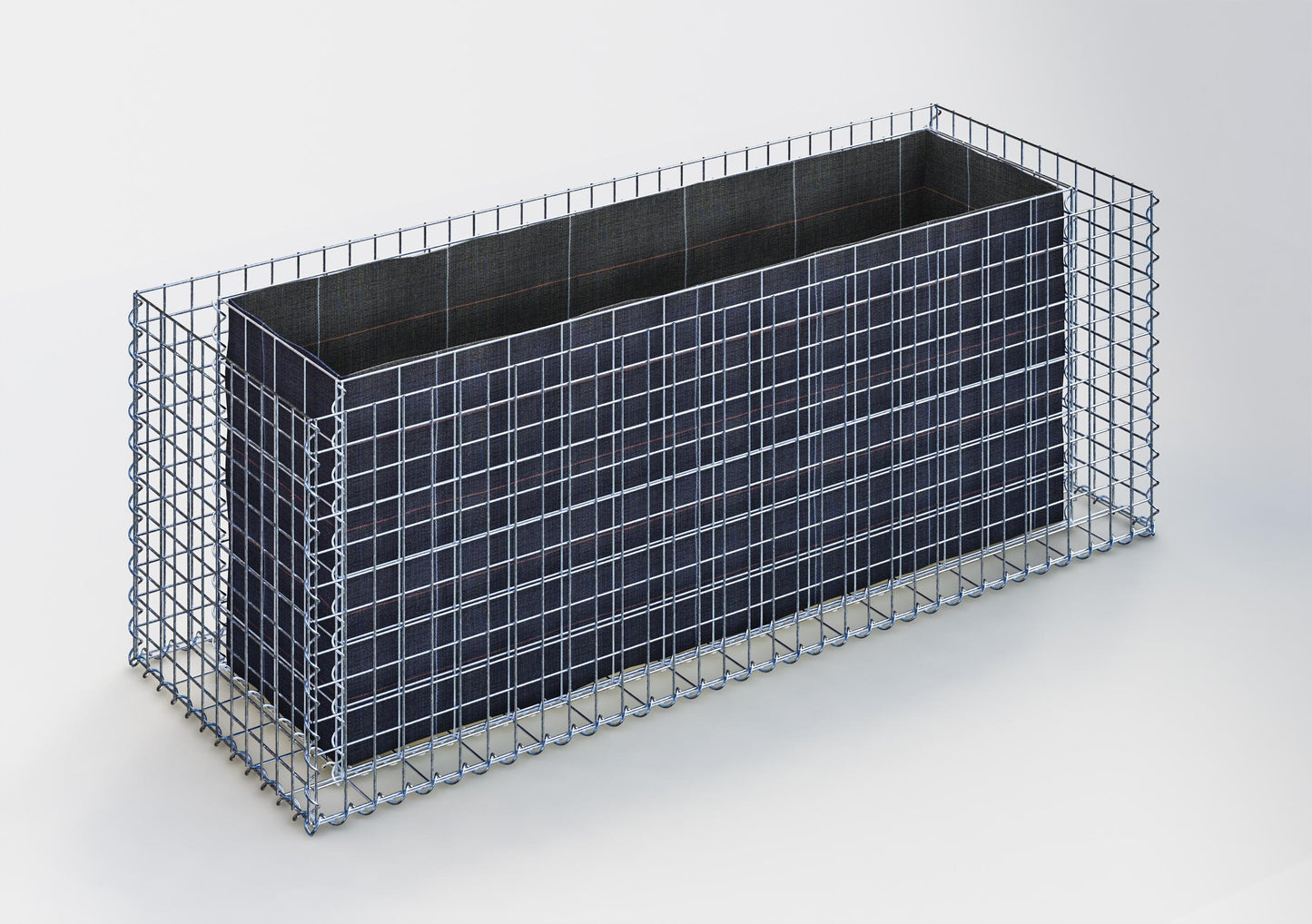 Højbed firkantet 170 cm x 60 cm x 60 cm (L x H x D), maskestørrelse 5 x 5 cm, vægtykkelse 10 cm