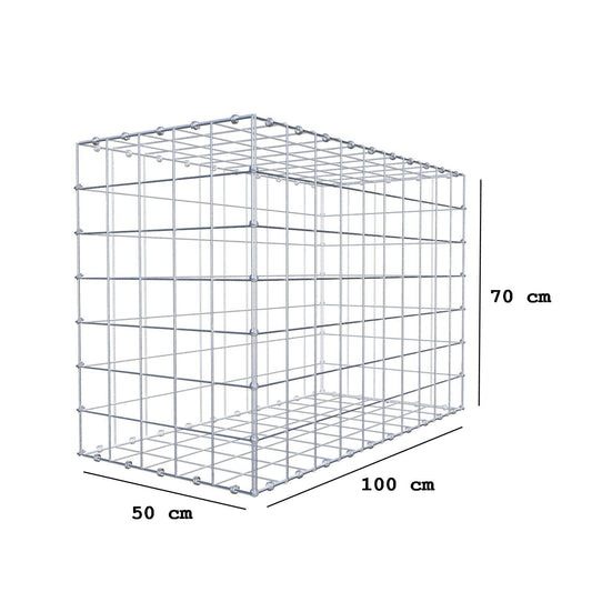 Gabione 100 cm x 70 cm x 50 cm (L x H x T), Maschenweite 10 x 10 cm, Spiralring