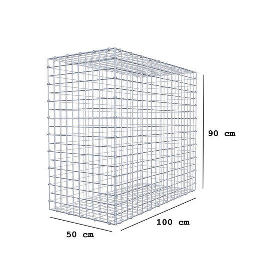 Schanskorf 100 cm x 90 cm x 50 cm (L x H x D), maaswijdte 5 x 5 cm, spiraalring