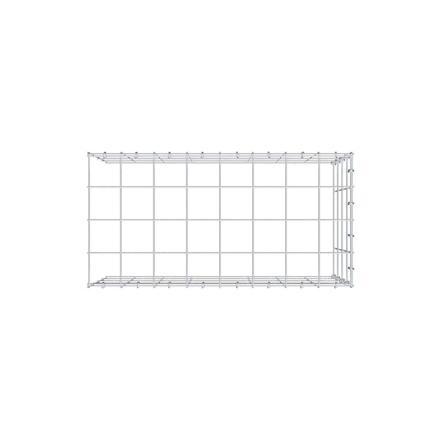 Monteret gabion type 4 80 cm x 40 cm x 40 cm (L x H x D), maskestørrelse 10 cm x 10 cm, C-ring