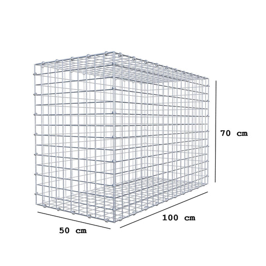 Gabione 100 cm x 70 cm x 50 cm (L x H x T), Maschenweite 5 x 5 cm, Spiralring