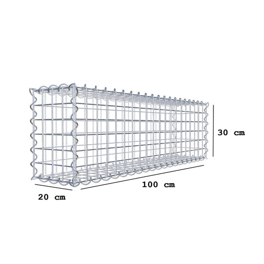 2er Set Gabionen 100 cm x 30 cm x 20 cm (L x H x T), Maschenweite 5 x 5 cm, Spirale