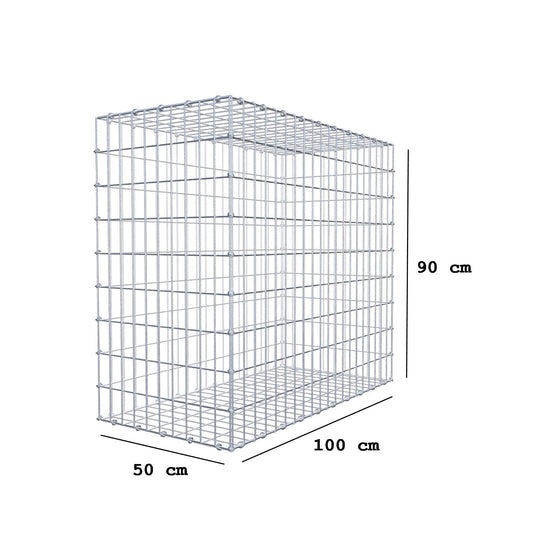 Schanskorf 100 cm x 90 cm x 50 cm (L x H x D), maaswijdte 5 x 10 cm, spiraalring