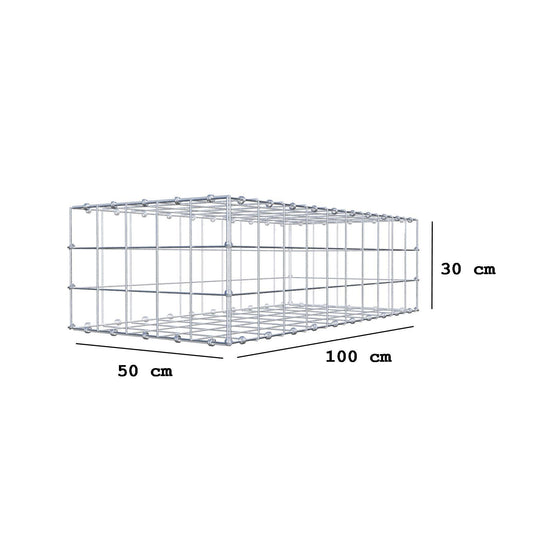 Schanskorf 100 cm x 30 cm x 50 cm (L x H x D), maaswijdte 10 x 10 cm, spiraalring
