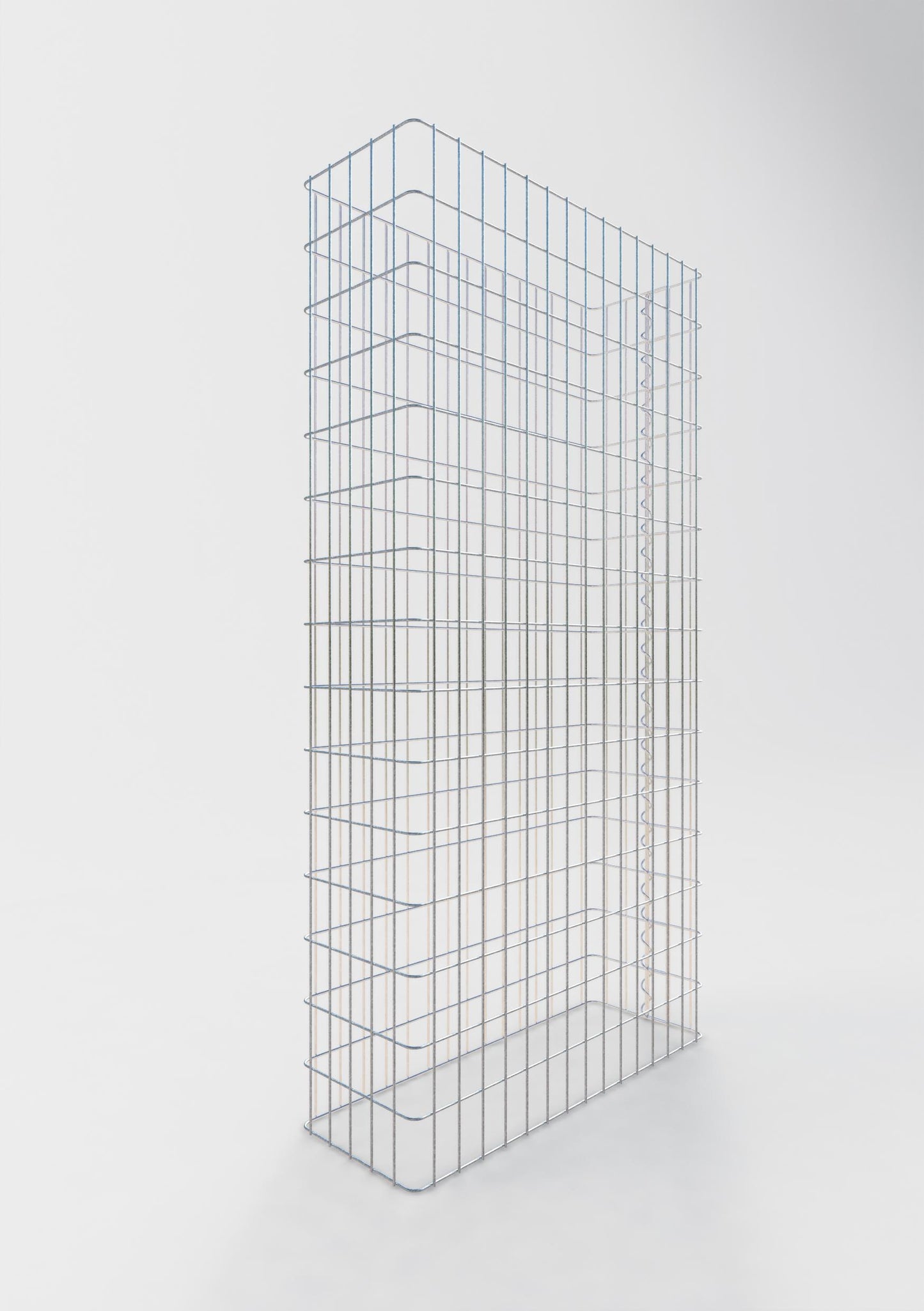 Gabion hegn længde 77 cm, højde 160 cm, dybde 27 cm, maskestørrelse 5 x 10 cm