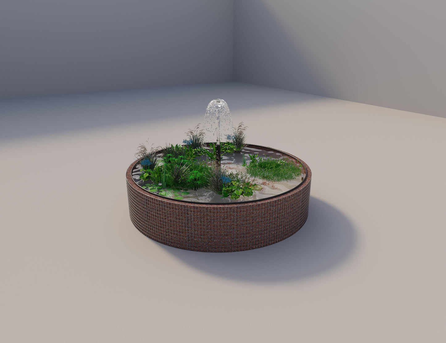 Gabion raised pond, round, outer diameter 352 cm, height 80 cm, mesh size 5 x 5 cm, wall thickness 15 cm