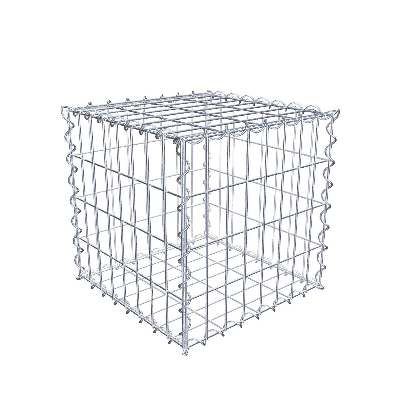 Schanskorf 40 cm x 40 cm x 40 cm (L x H x D), maaswijdte 5 cm x 10 cm, spiraalvormig