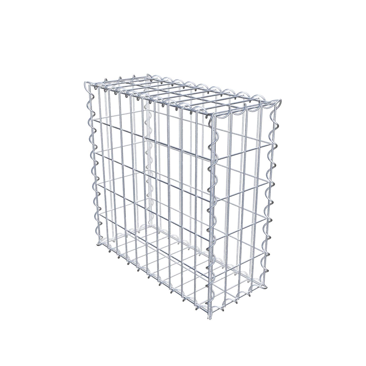 Gabion 50 cm x 50 cm x 20 cm (L x H x D), maskestørrelse 5 cm x 10 cm, spiral