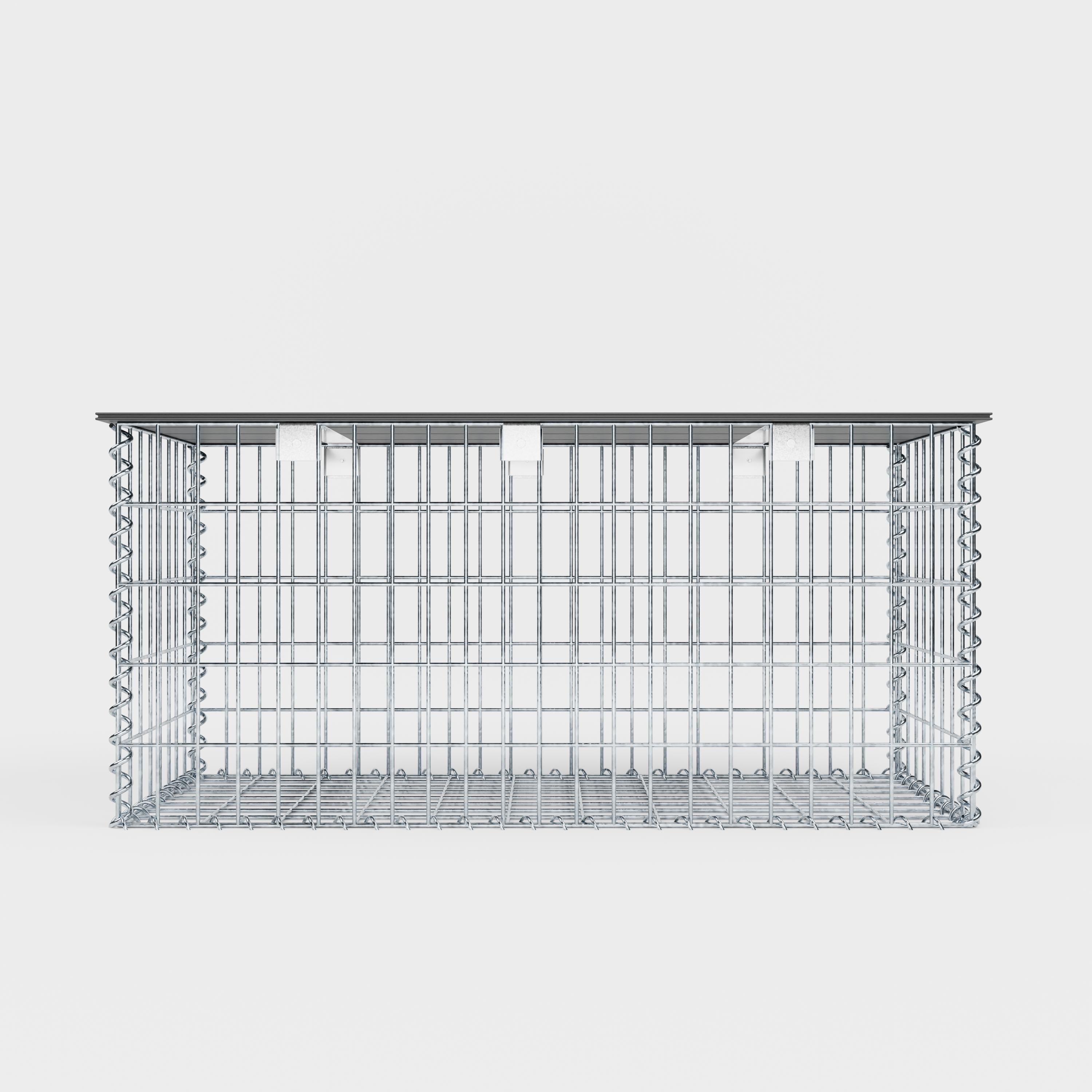 Trädgårdsbänk av gabionspiral 105 x 50 x 50 cm - MW 5 x 10 cm, med återvunnen topp i antracit