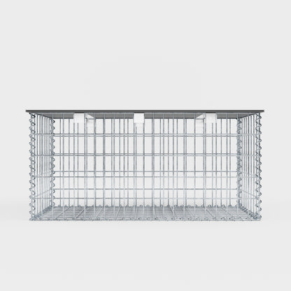 Gartenbank Spiralgabione 105 x 50 x 50 cm - MW 5 x 10 cm, mit Recyclingauflage in anthrazit