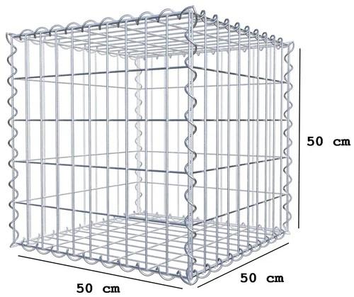 Set van 4 schanskorven 50 x 50 x 50 cm (L x H x D), maaswijdte 5 x 10 cm, spiraalsluiting, draaddikte 4,5 mm