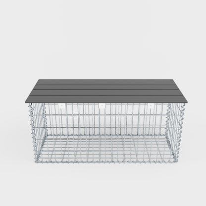Gartenbank Spiralgabione 105 x 50 x 50 cm - MW 5 x 10 cm, mit Recyclingauflage in anthrazit
