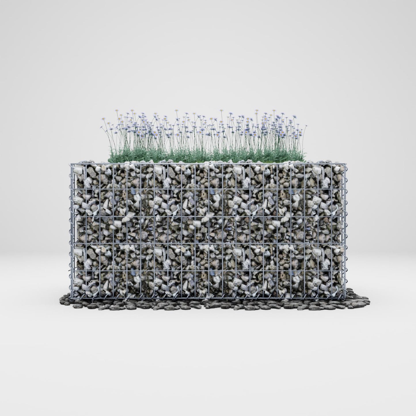 Högbädd, fyrkantig 100 cm x 50 cm x 50 cm (L x H x D), maskstorlek 5 x 10 cm, väggtjocklek 10 cm