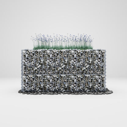 Högbädd, fyrkantig 100 cm x 50 cm x 50 cm (L x H x D), maskstorlek 5 x 10 cm, väggtjocklek 10 cm