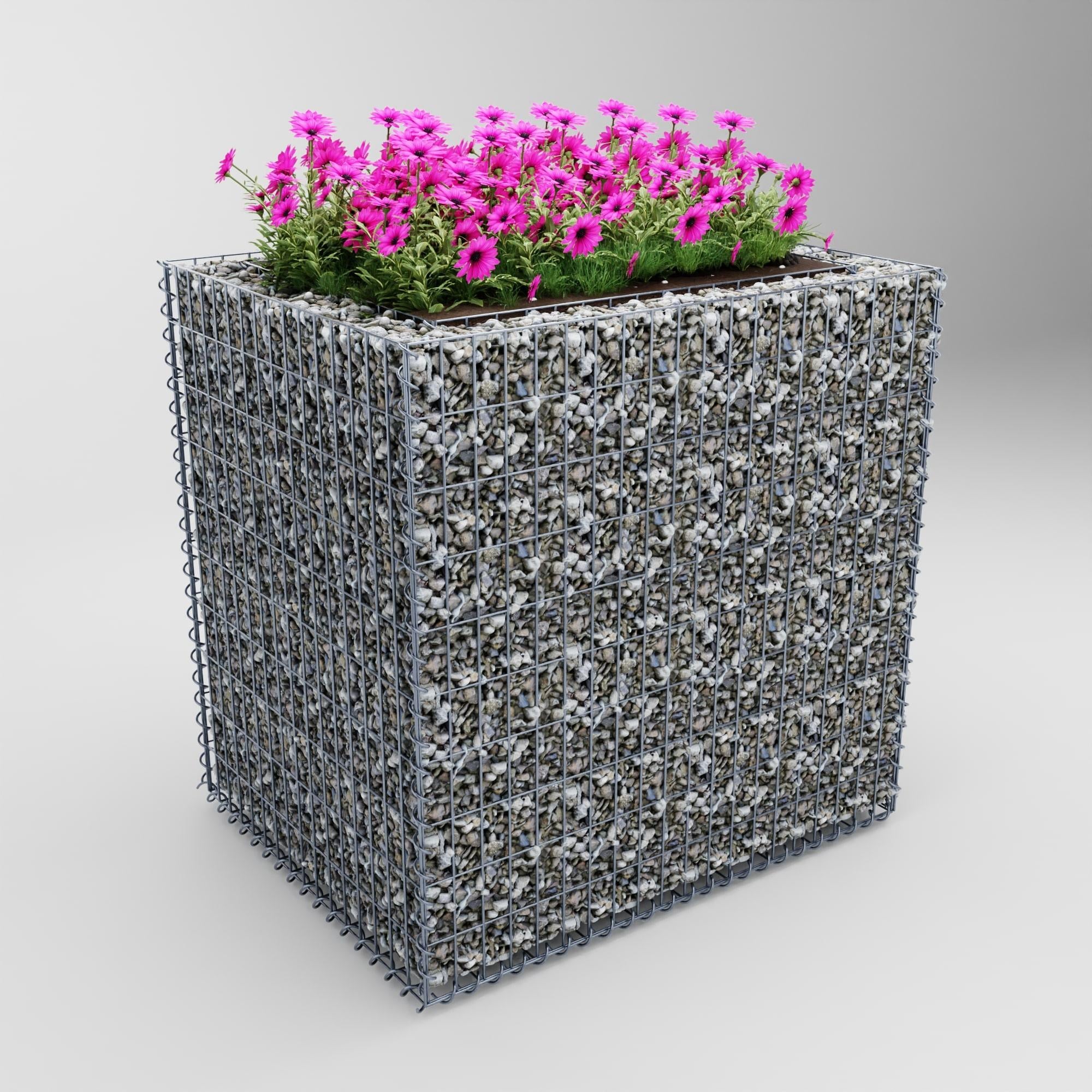 Raised bed square 100 cm x 80 cm x 100 cm (L x H x D), mesh size 5 x 10 cm, wall thickness 10 cm