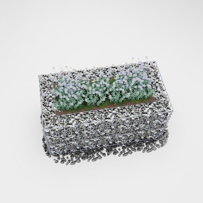 Högbädd, fyrkantig 100 cm x 50 cm x 50 cm (L x H x D), maskstorlek 5 x 10 cm, väggtjocklek 10 cm