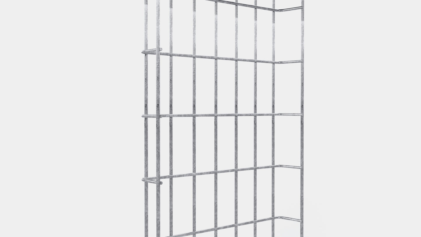 Lunghezza canalina 29 cm, profondità 5 cm, dimensione maglia 5 x 10 cm