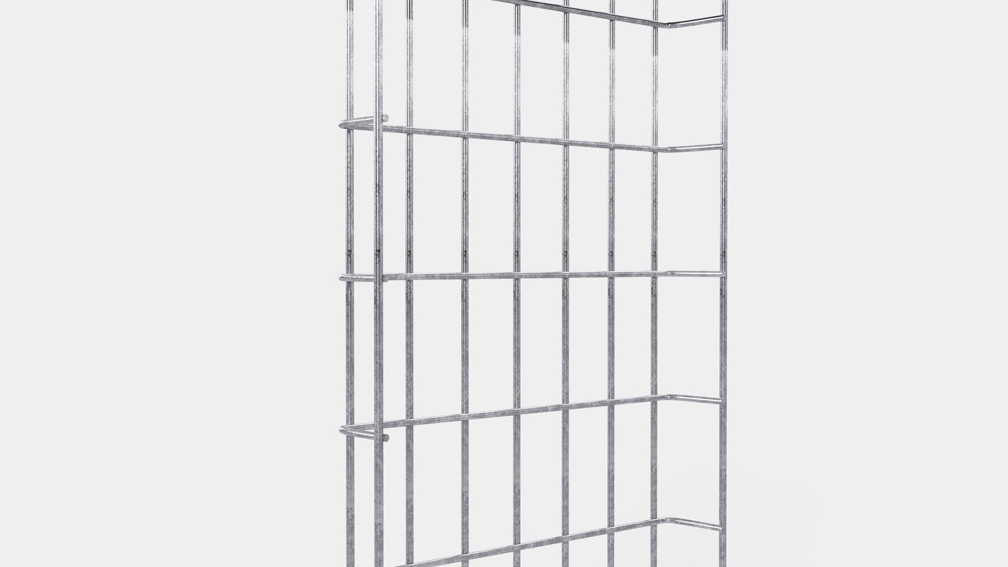 Lunghezza canalina 29 cm, profondità 5 cm, dimensione maglia 5 x 10 cm