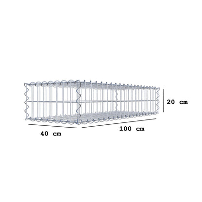 Schanskorf 100 cm x 20 cm x 40 cm (L x H x D), maaswijdte 5 cm x 10 cm, spiraalvormig