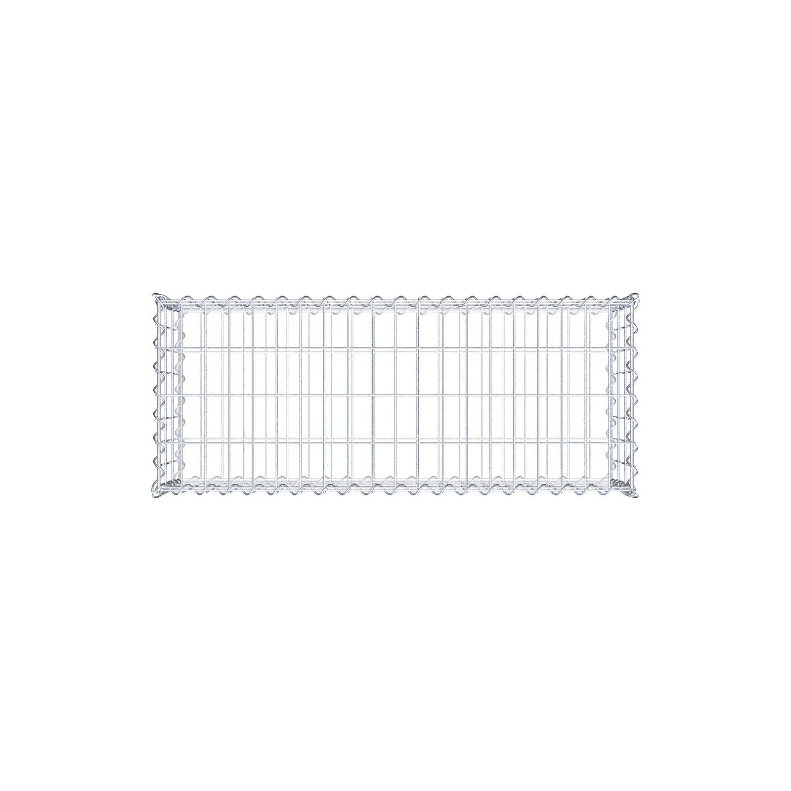 Schanskorf 100 cm x 30 cm x 40 cm (L x H x D), maaswijdte 5 cm x 10 cm, spiraalvormig