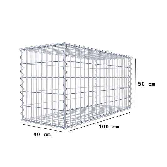 Gabion 100 cm x 50 cm x 40 cm (L x H x P), mailles 5 cm x 10 cm, spirale