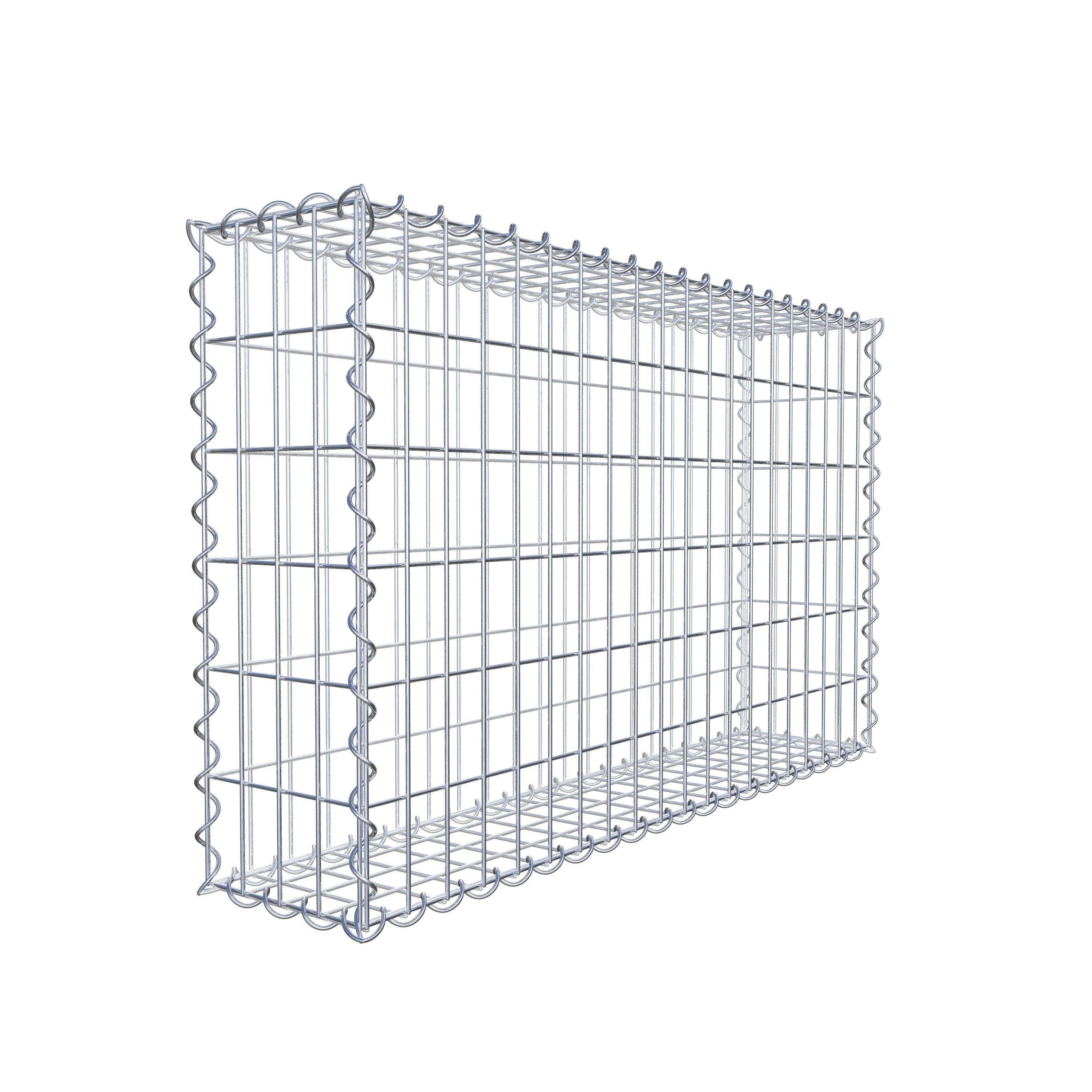 Gabion 100 cm x 60 cm x 20 cm (L x H x D), maskestørrelse 5 cm x 10 cm, spiral