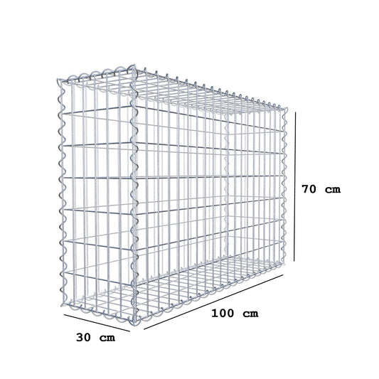 Gabion 100 cm x 70 cm x 30 cm (L x H x P), mailles 5 cm x 10 cm, spirale