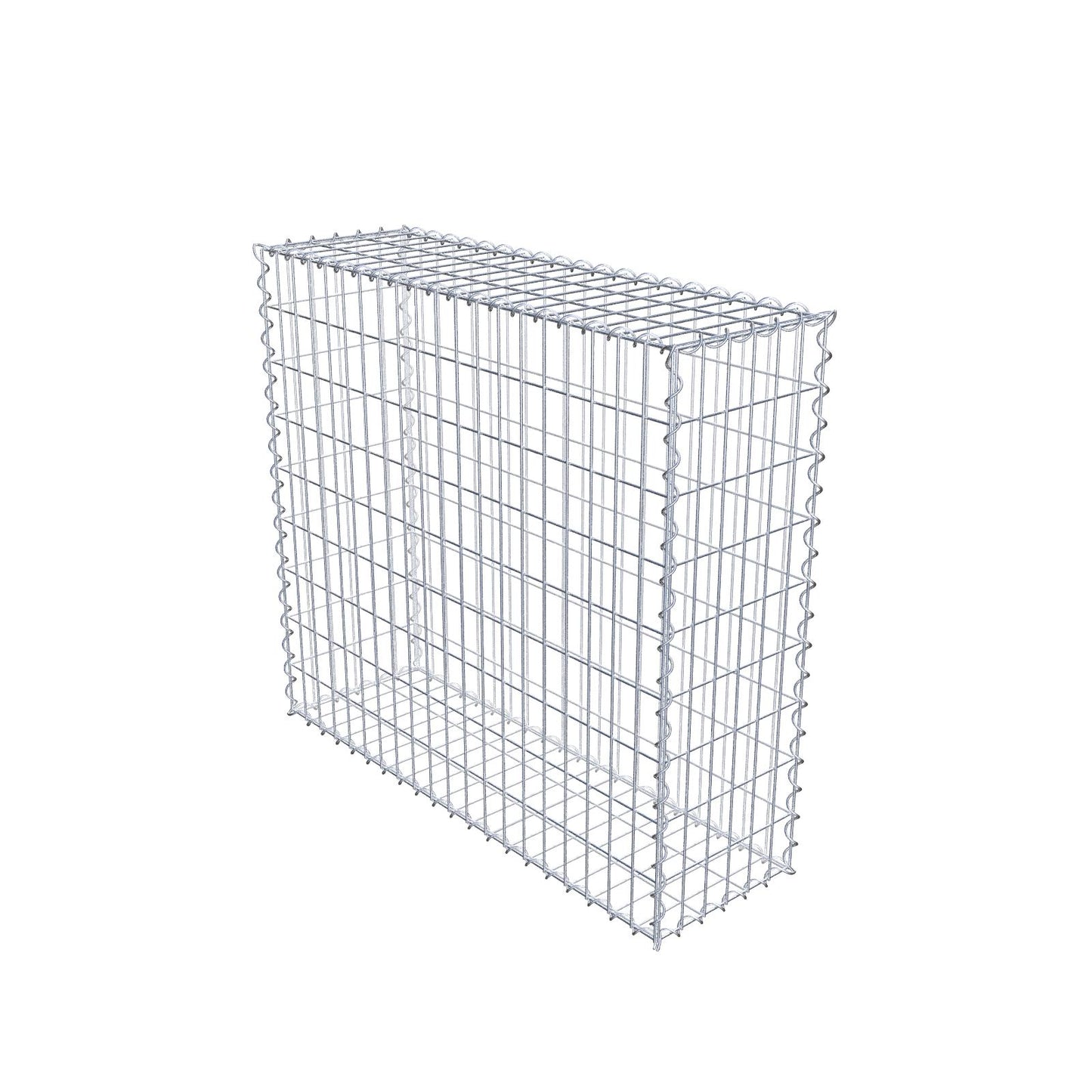 Gabbione 100 cm x 90 cm x 30 cm (L x H x P), maglia 5 cm x 10 cm, spirale