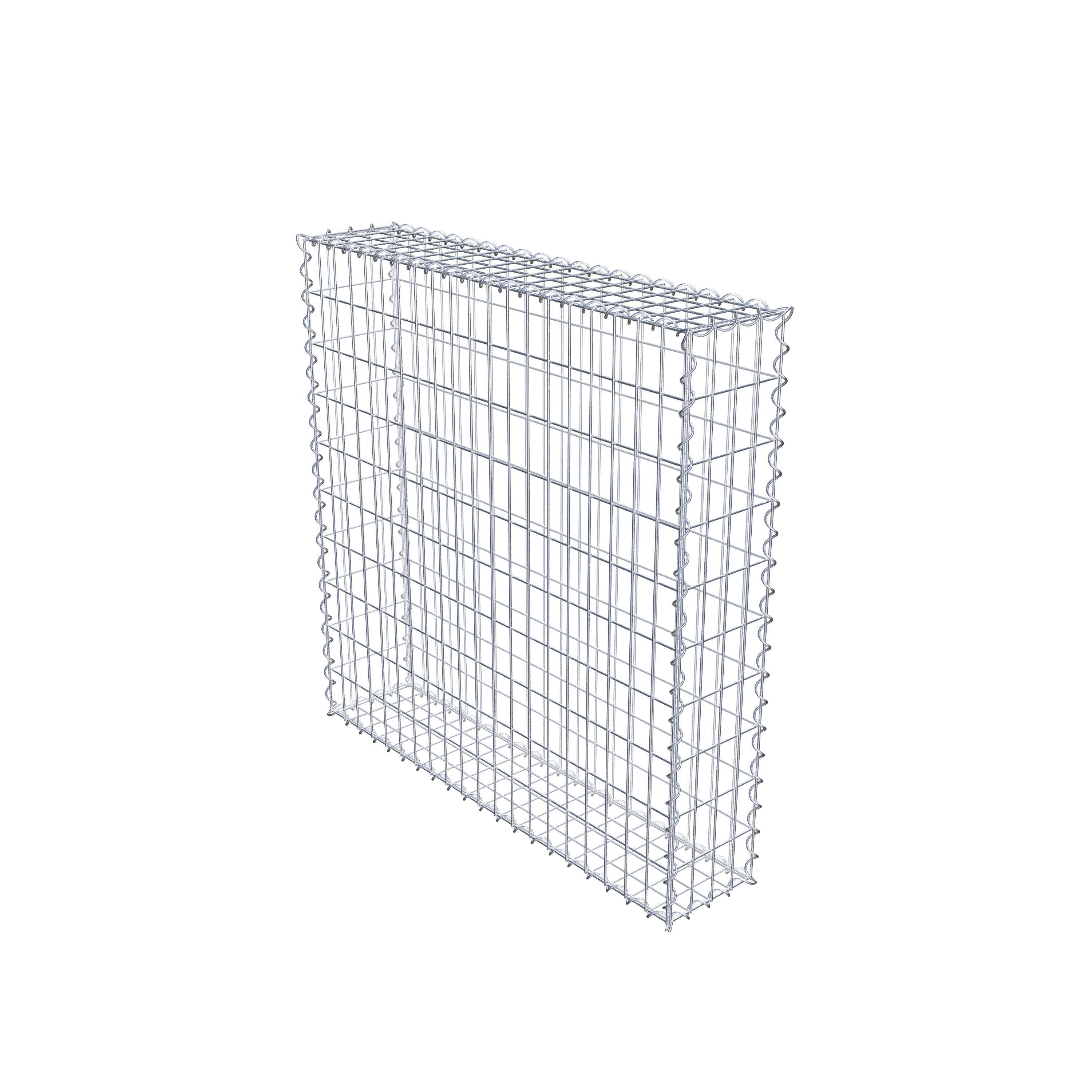 Gabion 100 cm x 100 cm x 20 cm (L x H x P), mailles 5 cm x 10 cm, spirale