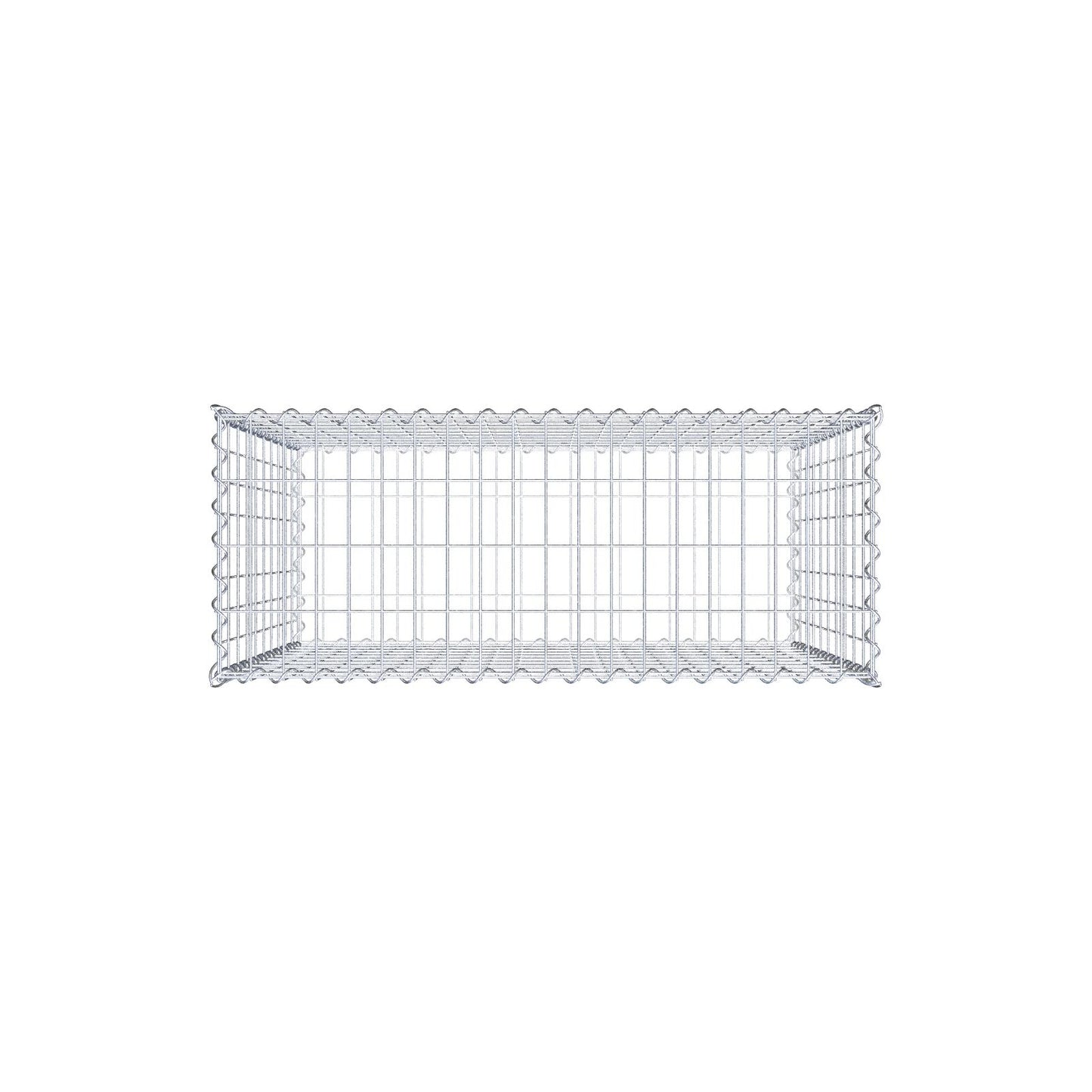 Schanskorf 100 cm x 100 cm x 40 cm (L x H x D), maaswijdte 5 cm x 10 cm, spiraalvormig