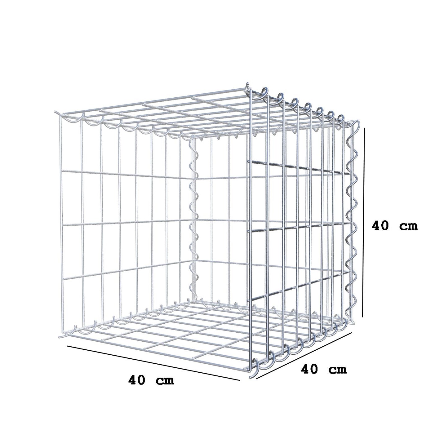 Add-on schanskorf type 2 40 cm x 40 cm x 40 cm (L x H x D), maaswijdte 5 cm x 10 cm, spiraalvormig