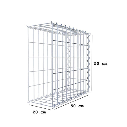 Aangegroeide schanskorf type 2 50 cm x 50 cm x 20 cm (L x H x D), maaswijdte 5 cm x 10 cm, spiraal