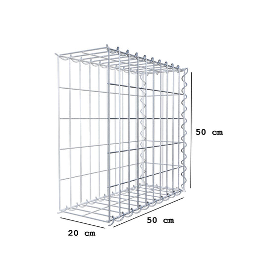 Påväxt gabion typ 2 50 cm x 50 cm x 20 cm (L x H x D), maskstorlek 5 cm x 10 cm, spiral