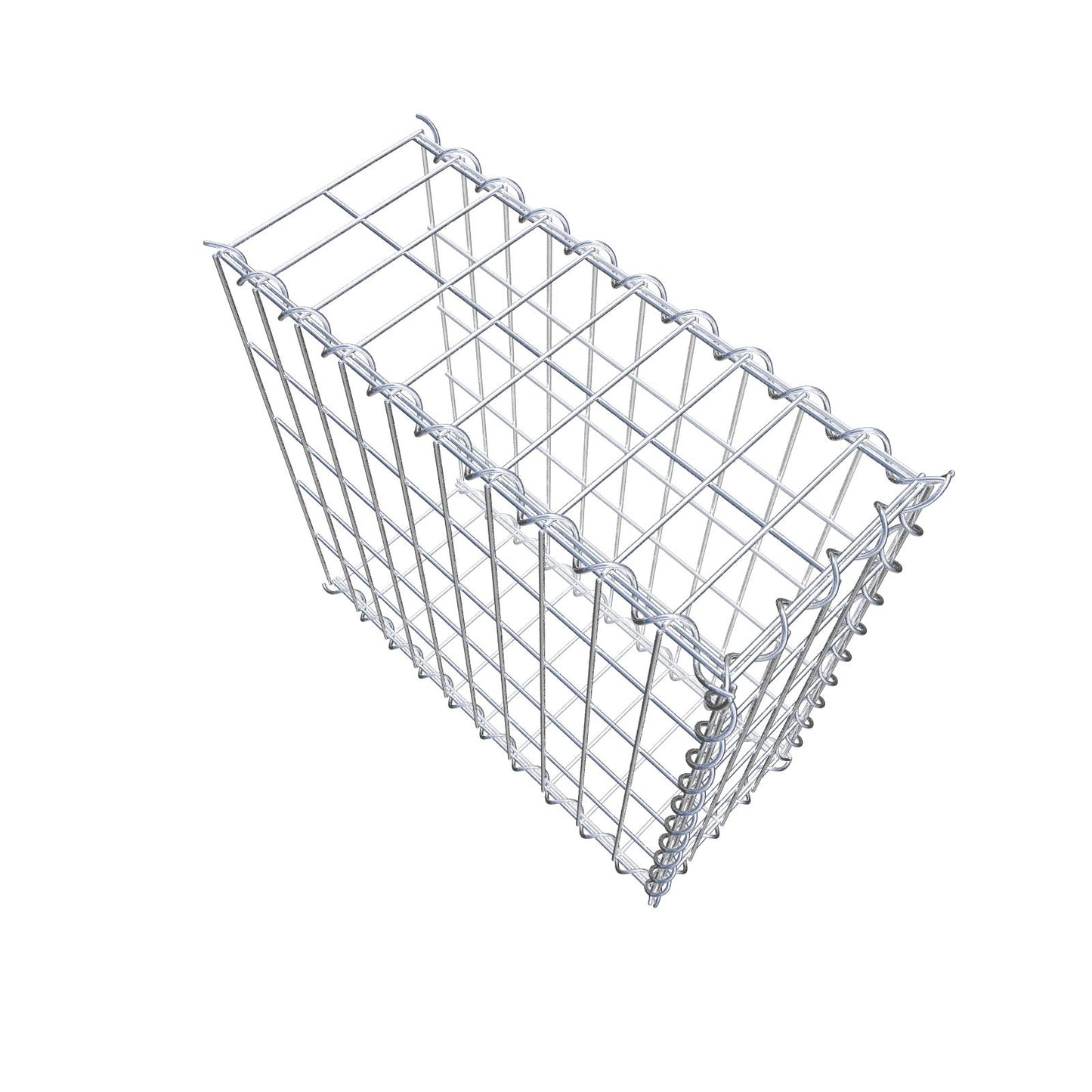 Aangegroeide schanskorf type 2 50 cm x 50 cm x 20 cm (L x H x D), maaswijdte 5 cm x 10 cm, spiraal