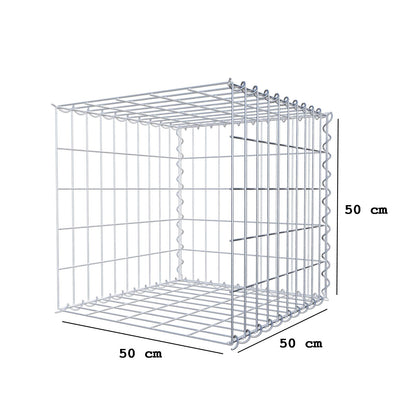 Udvokset gabion type 2 50 cm x 50 cm x 50 cm (L x H x D), maskestørrelse 5 cm x 10 cm, spiral