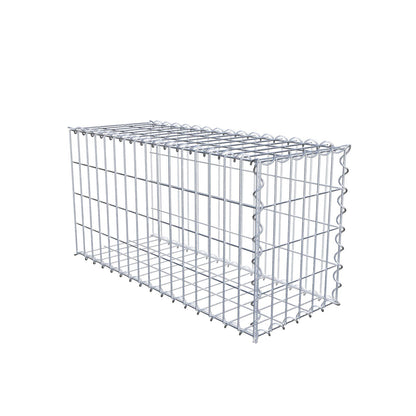 Gabion rapporté type 2 80 cm x 40 cm x 30 cm (L x H x P), mailles 5 cm x 10 cm, spirale