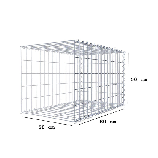 Gabbione aggiuntivo tipo 2 80 cm x 50 cm x 50 cm (L x A x P), maglia 5 cm x 10 cm, spirale