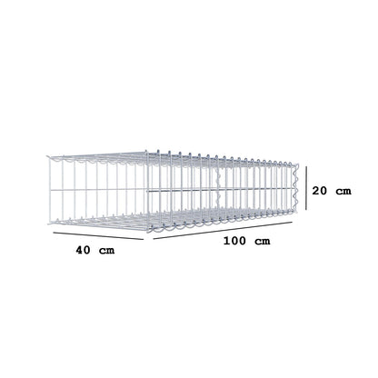 Grown-on gabion type 2 100 cm x 20 cm x 40 cm (L x H x D), mesh size 5 cm x 10 cm, spiral