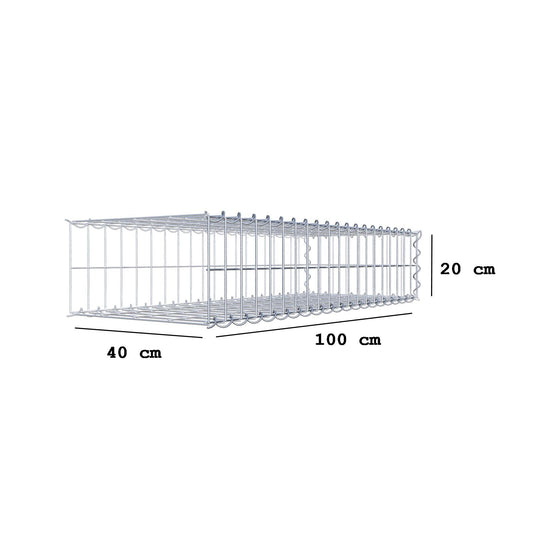 Add-on schanskorf type 2 100 cm x 20 cm x 40 cm (L x H x D), maaswijdte 5 cm x 10 cm, spiraalvormig