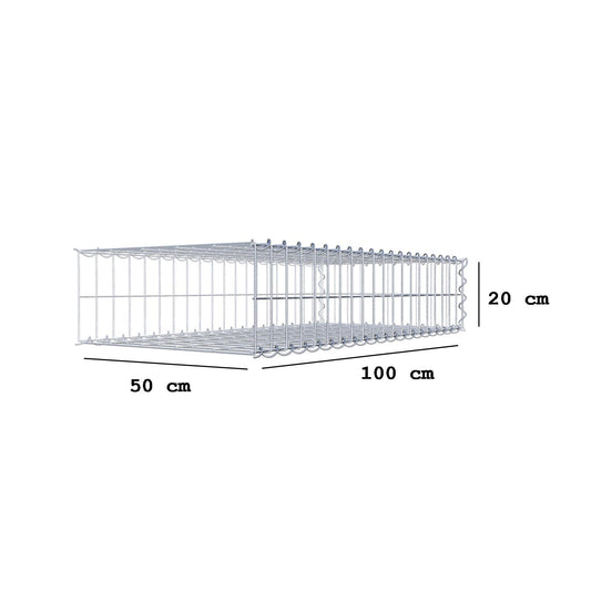 Gabbione aggiuntivo tipo 2 100 cm x 20 cm x 50 cm (L x A x P), maglia 5 cm x 10 cm, spirale
