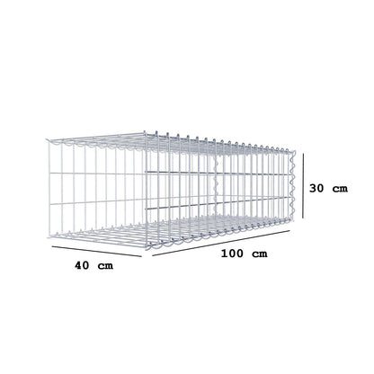 Anbaugabione Typ 2 100 cm x 30 cm x 40 cm (L x H x T), Maschenweite 5 cm x 10 cm, Spirale
