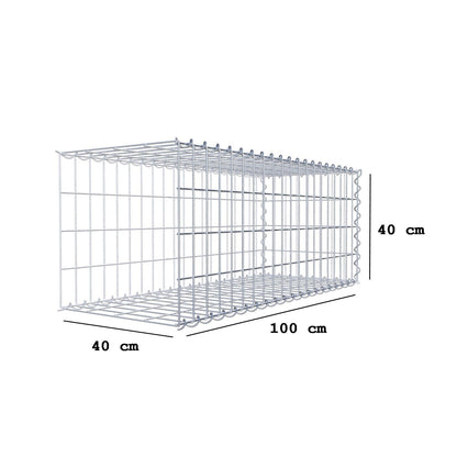 Grown-on gabion type 2 100 cm x 40 cm x 40 cm (L x H x D), mesh size 5 cm x 10 cm, spiral