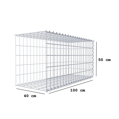 Gabbione aggiuntivo tipo 2 100 cm x 50 cm x 40 cm (L x H x P), dimensione maglia 5 cm x 10 cm, a spirale