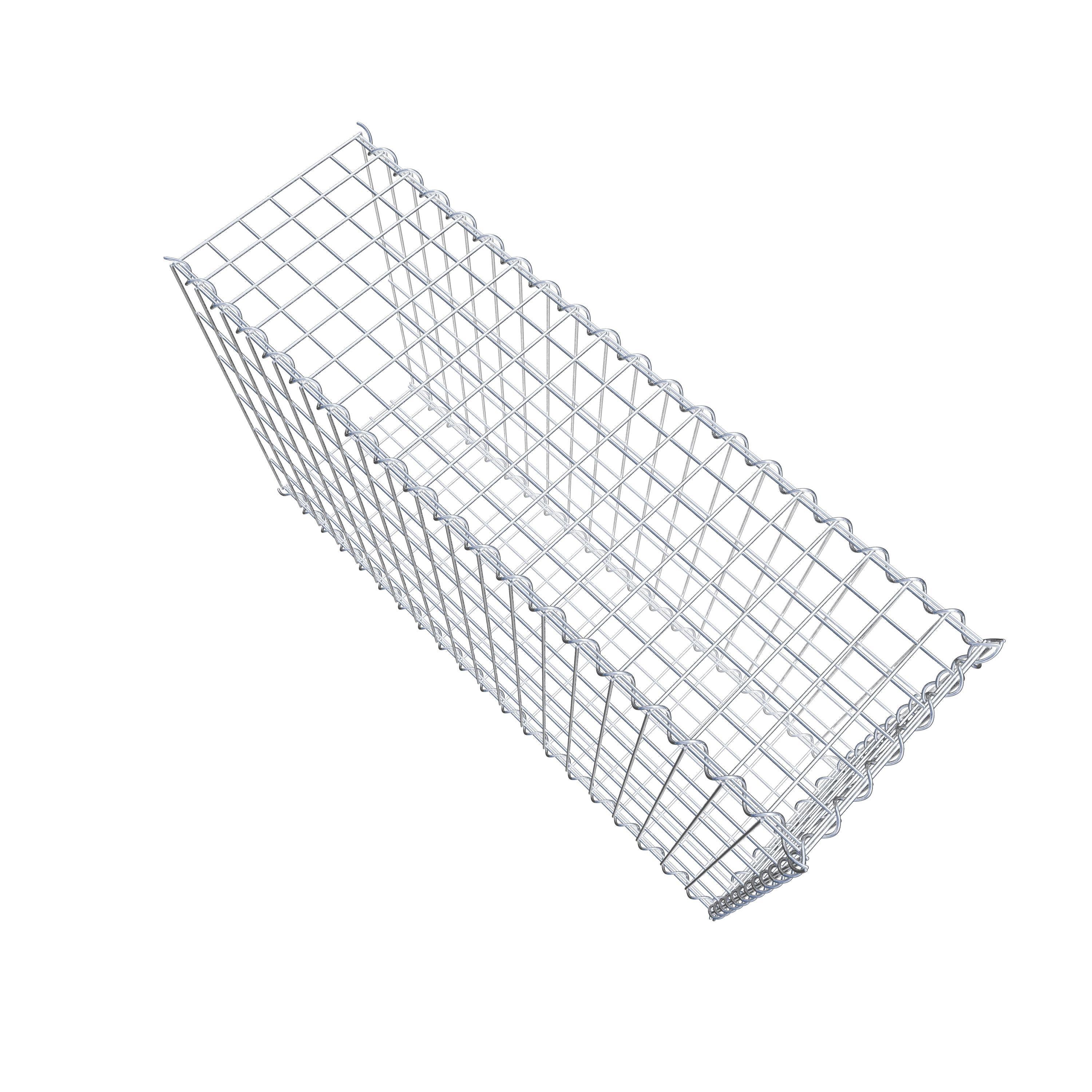 Opvokset gabion type 2 100 cm x 60 cm x 30 cm (L x H x D), maskestørrelse 5 cm x 10 cm, spiral