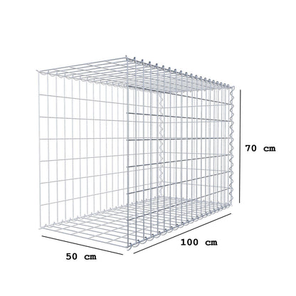 Gabbione aggiuntivo tipo 2 100 cm x 70 cm x 50 cm (L x H x P), dimensione maglia 5 cm x 10 cm, a spirale