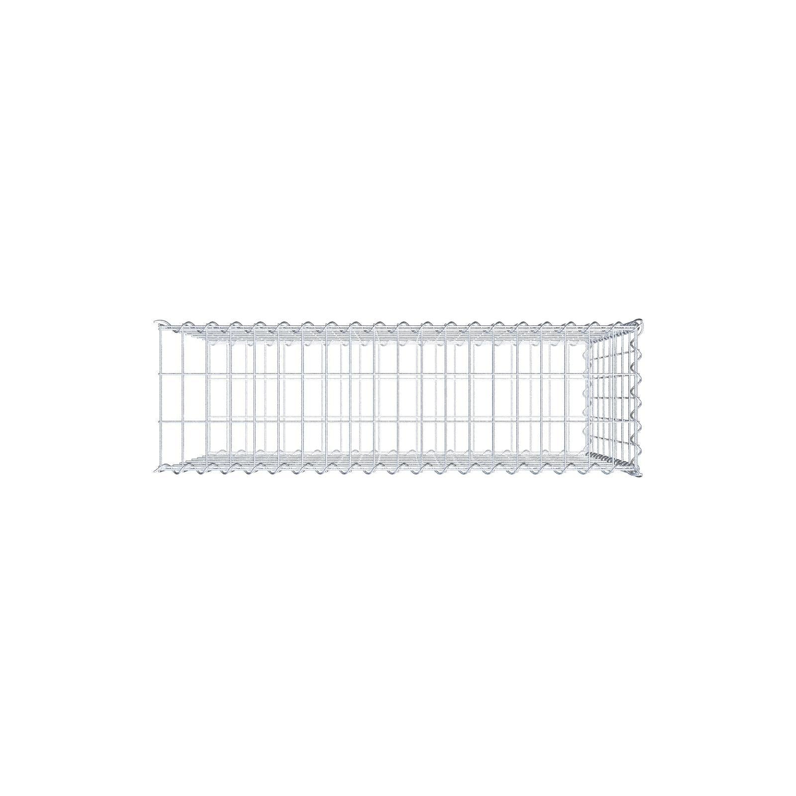 Opvokset gabion type 2 100 cm x 80 cm x 30 cm (L x H x D), maskestørrelse 5 cm x 10 cm, spiral