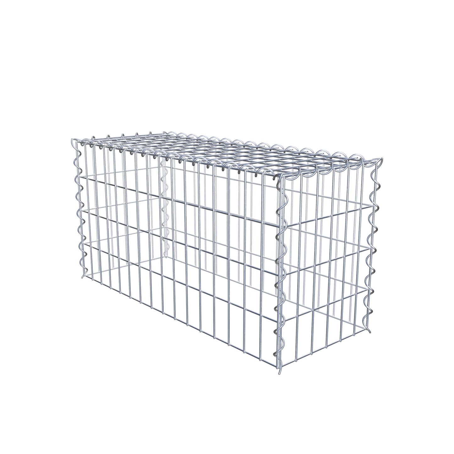 Opvokset gabion type 3 80 cm x 40 cm x 30 cm (L x H x D), maskestørrelse 5 cm x 10 cm, spiral