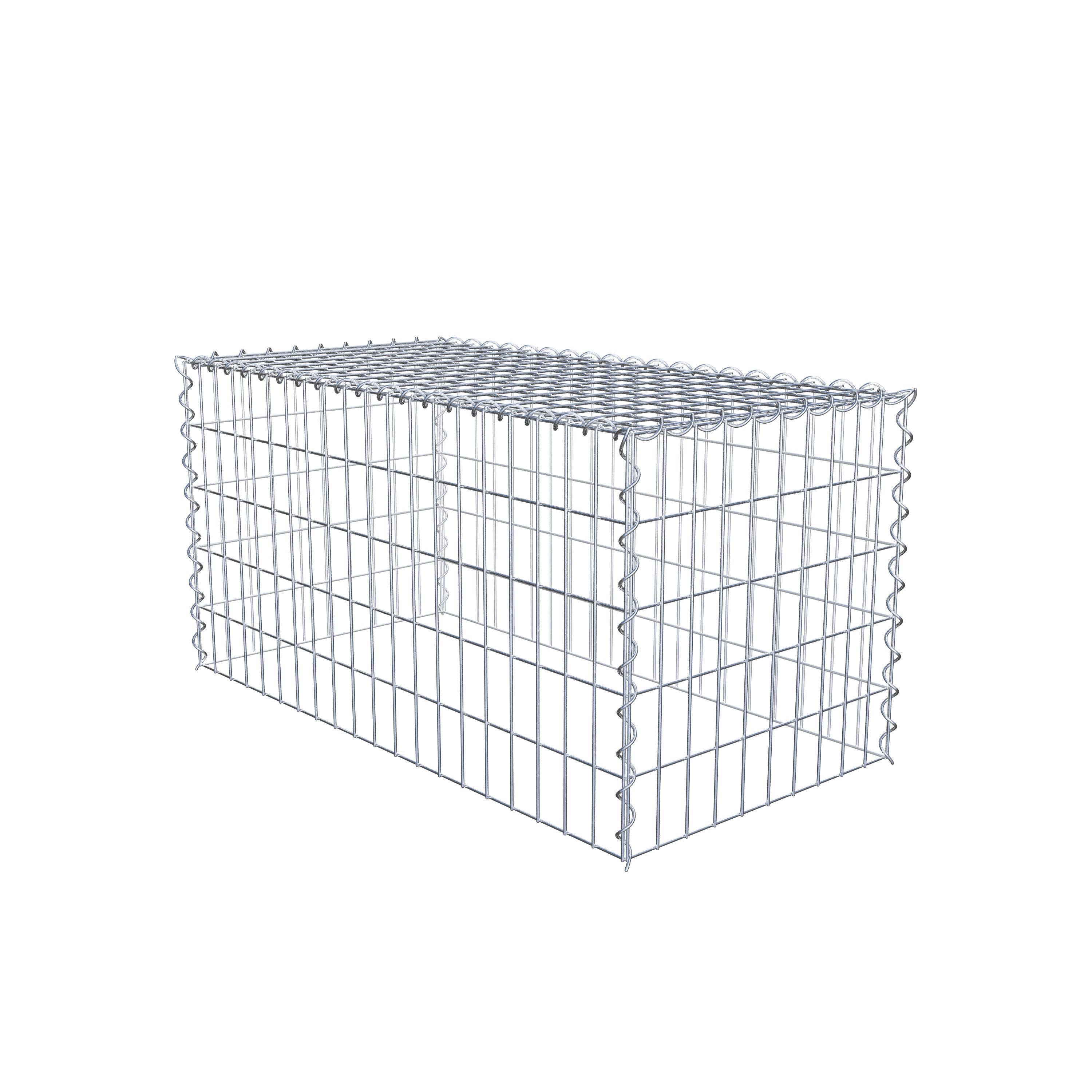 Opvokset gabion type 3 100 cm x 50 cm x 50 cm (L x H x D), maskestørrelse 5 cm x 10 cm, spiral