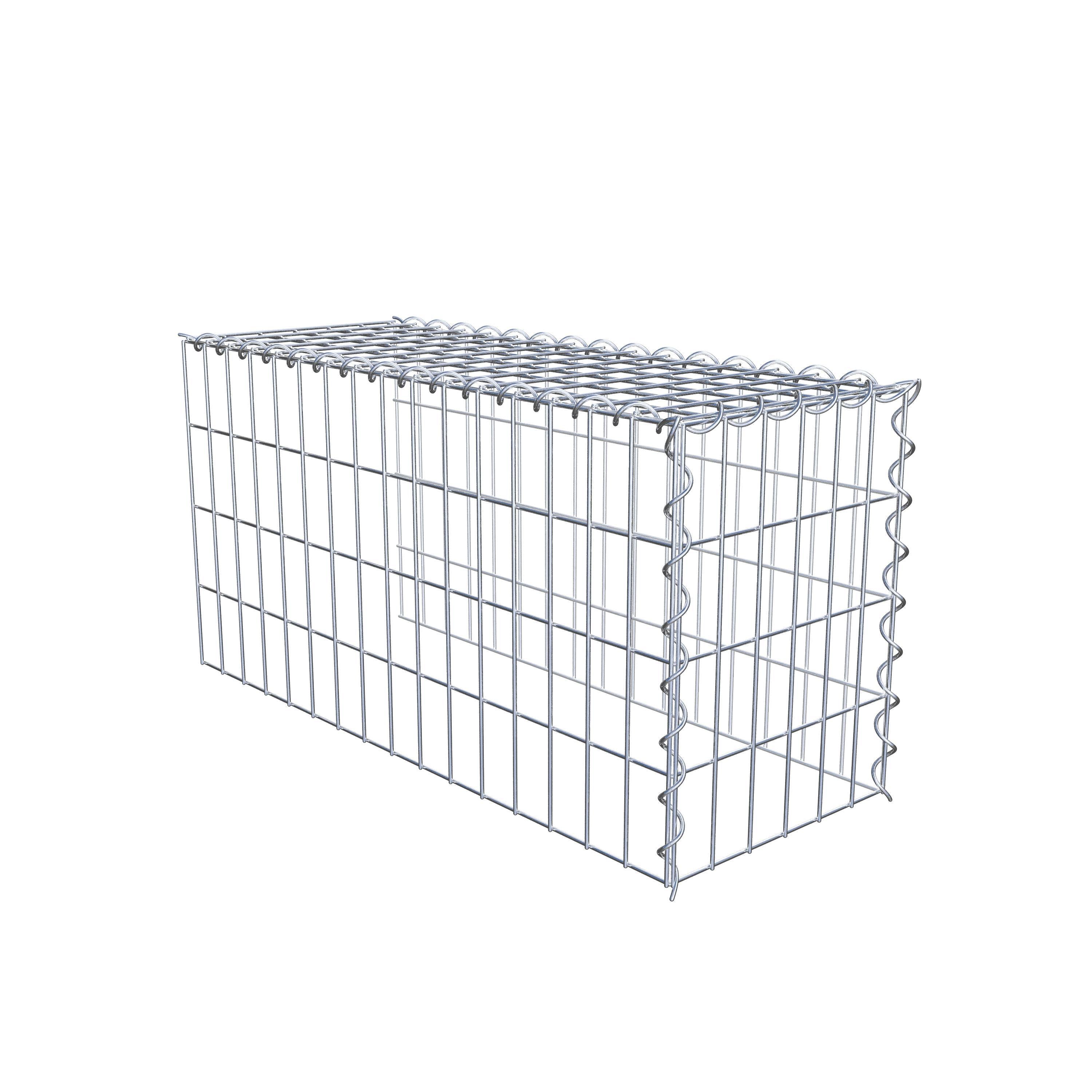 Monteret gabion type 4 80 cm x 40 cm x 30 cm (L x H x D), maskestørrelse 5 cm x 10 cm, spiral